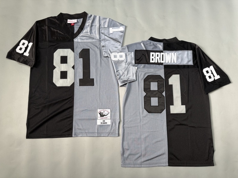 Men 2025 Nike Oakland Raiders #81 T.Brown black grey Throwback Limited NFL Jersey style 001->oakland raiders->NFL Jersey